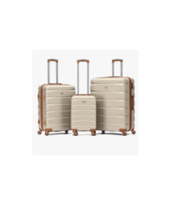 e beige suitcases