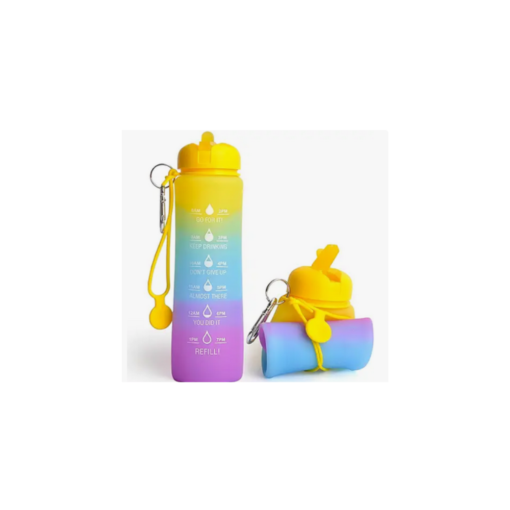 Motivational Collapsible Water Bottle - 0.6 Litre Foldable