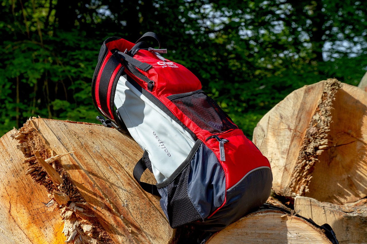 red backpack