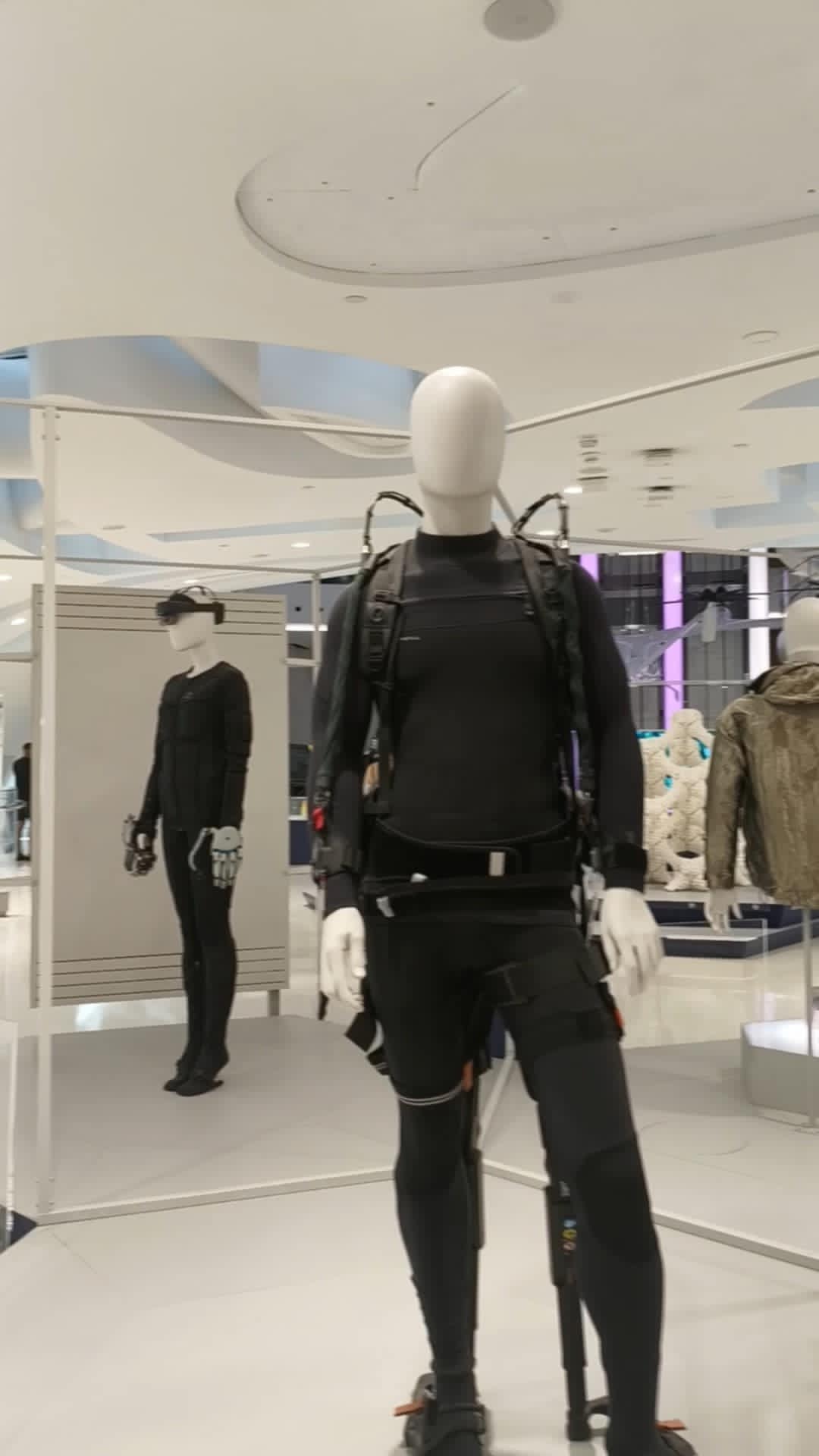 Interactive humanoid robots on display at the Museum of the Future Dubai, showcasing advancements in robotics and artificial intelligence.